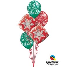 Bouquet 463 Snowflake Sparkles Red Qualatex #40093-2 60132-3